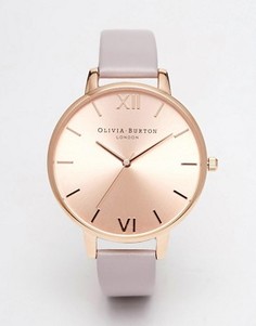Часы с крупным циферблатом и кожаным ремешком Olivia Burton - Серый