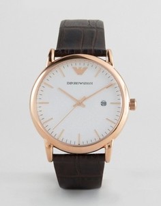 Часы с узким кожаным ремешком Emporio Armani AR2502 - Черный