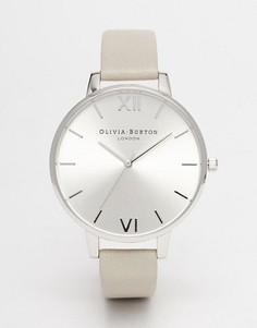 Часы с крупным циферблатом и кожаным ремешком Olivia Burton - Серый