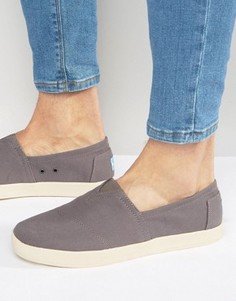 Парусиновые кеды-слипоны Toms Ash - Серый