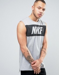 Серая майка с логотипом в винтажном стиле Nike 834733-063 - Серый