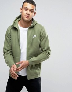 Худи зеленого цвета с вышитым логотипом Nike 804389-387 - Зеленый