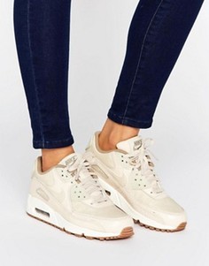 Кроссовки овсяного цвета Nike Air Max 90 Premium - Бежевый
