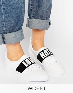 Кроссовки для широкой стопы с надписью ASOS DIVINE - Белый