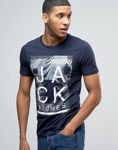 Футболка с принтом Jack &amp; Jones - Темно-синий