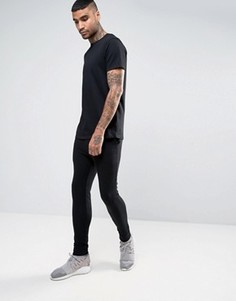 Черная длинная футболка и суперузкие джоггеры ASOS - СКИДКА - Мульти
