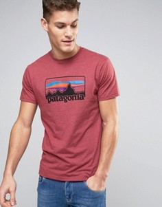 Красная меланжевая футболка с логотипом Patagonia 73 - Красный
