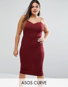 Облегающее платье миди ASOS CURVE - Красный