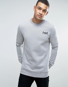 Свитшот с логотипом на груди Jack &amp; Jones Originals - Серый