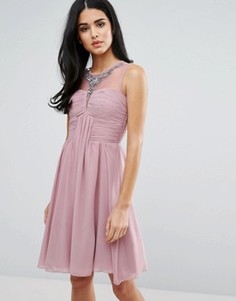 Драпированное платье для выпускного с отделкой Little Mistress - Розовый