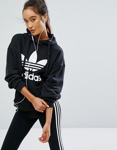 Черное худи с трилистником adidas Originals - Черный