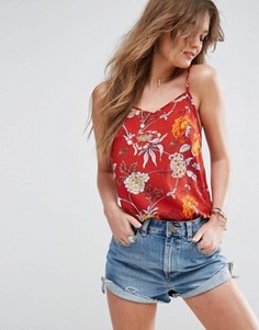 Красный топ с цветочным принтом ASOS - Мульти