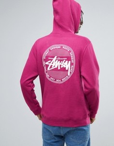 Худи с принтом на спине Stussy - Розовый