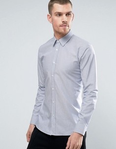 Синяя узкая рубашка с шевронным принтом HUGO by Hugo Boss Elisha - Темно-синий