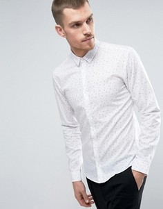 Белая узкая рубашка с принтом HUGO by Hugo Boss Ero 3 - Белый