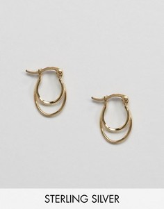 Двойные серьги-кольца из позолоченного серебра ASOS - Золотой