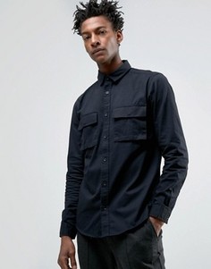 Рубашка стандартного кроя с карманами в стиле милитари Only &amp; Sons - Черный