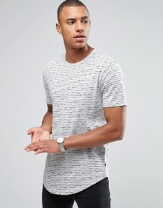 Длинная футболка с принтом и асимметричным подолом Only &amp; Sons - Серый