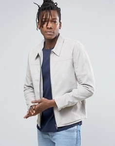 Замшевая куртка на молнии Selected Homme - Stone
