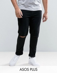 Супероблегающие рваные джинсы ASOS PLUS - Черный