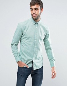 Зеленая оксфордская рубашка с 2-цветным плетением Farah Steen - Зеленый