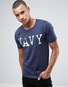 Темно-синяя футболка Only &amp; Sons 51 - Темно-синий