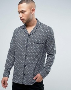 Рубашка с принтом и отложным воротником Brooklyn Supply Co - Коричневый