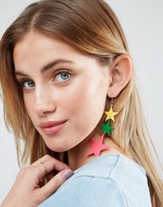 Серьги-подвески ограниченной серии с яркими звездами - Серебряный Asos