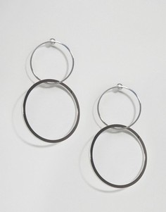 Серьги с соединенными кольцами ASOS - Серебряный