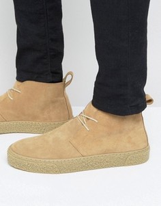 Песочные замшевые ботинки чукка на шнуровке ASOS - Stone