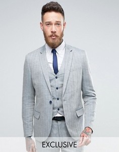 Приталенный пиджак с шевронным узором Only & Sons - Синий