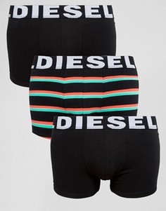 3 боксеров-брифов (черные/в полоску) Diesel - Черный