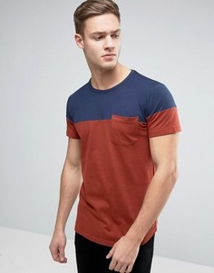 Разноцветная футболка с карманом Esprit - Темно-синий