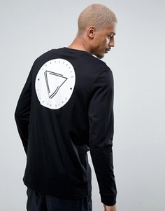 Длинный лонгслив с принтом спереди и сзади ASOS - Черный