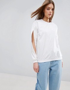 Топ с вырезами на рукавах ASOS WHITE - Белый