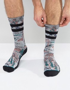 Носки в полоску с рисунком граффити Stance Lei-Lei - Серый