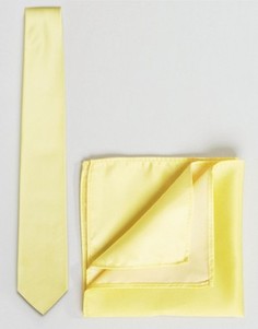 Галстук и платок для пиджака ASOS WEDDING - Желтый