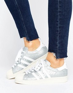Серебристые кроссовки в стиле 80-х Adidas Superstar - Серебряный