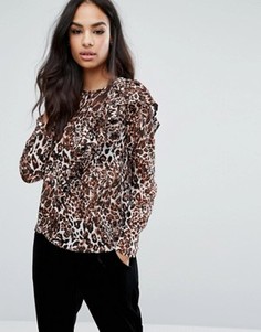 Блузка с леопардовым принтом Boohoo - Мульти