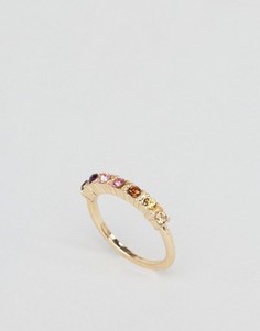 Кольцо с разноцветными камнями ASOS - Золотой