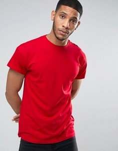 Красная футболка с отворотами на рукавах New Look - Красный