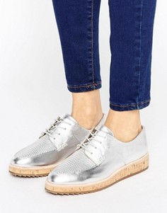 Туфли металлик на шнуровке с контрастной подошвой ALDO - Серебряный