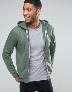 Светло-зеленое худи на молнии New Look - Синий