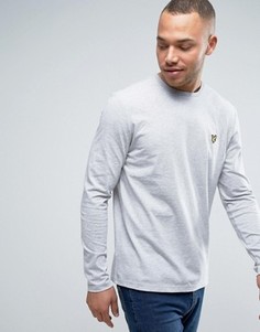 Серый меланжевый лонгслив классического кроя с логотипом Lyle &amp; Scott - Серый