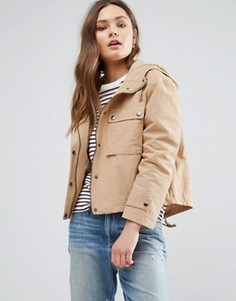 Короткая куртка с капюшоном New Look - Бежевый