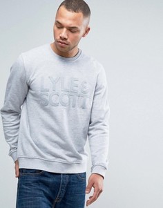 Серый свитшот с круглым вырезом и логотипом-аппликацией Lyle &amp; Scott - Серый