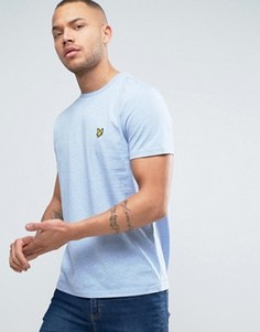Голубая меланжевая футболка классического кроя с логотипом-орлом Lyle &amp; Scott - Синий