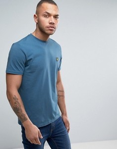 Голубая футболка классического кроя с логотипом-орлом Lyle &amp; Scott - Синий