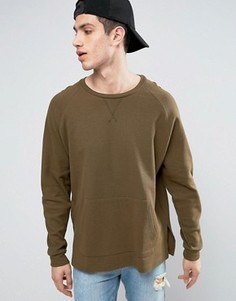 Вафельный свитшот ASOS - Зеленый