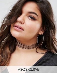 Тонкое решетчатое ожерелье-чокер ASOS CURVE - Черный